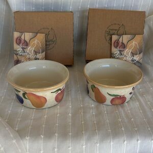 Set of two Longaberger Fruit Medley Pottery Ramekins